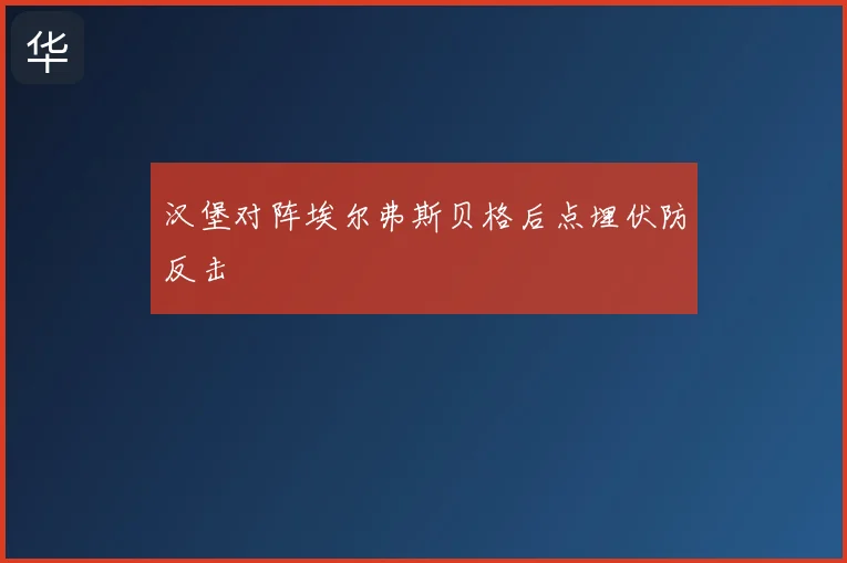 汉堡对阵埃尔弗斯贝格后点埋伏防反击